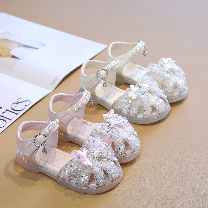 Girls Summer Flat Sandals Wedding Party Shoes