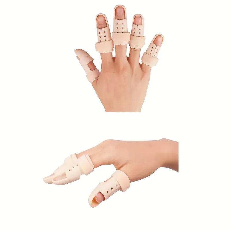 5-pcs Adjustable Finger Splint for Men and Women - Durable PE Material, Injury Support and Sports Protection, Breathable Design