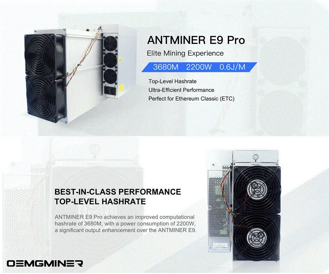 

buy 2 get 1 freeBuy 2 get 1 free Bitmain Antminer E9 Pro 3680Mh/s 2200W ETC Asic Miner 0.6J/M Bulid-in PSU