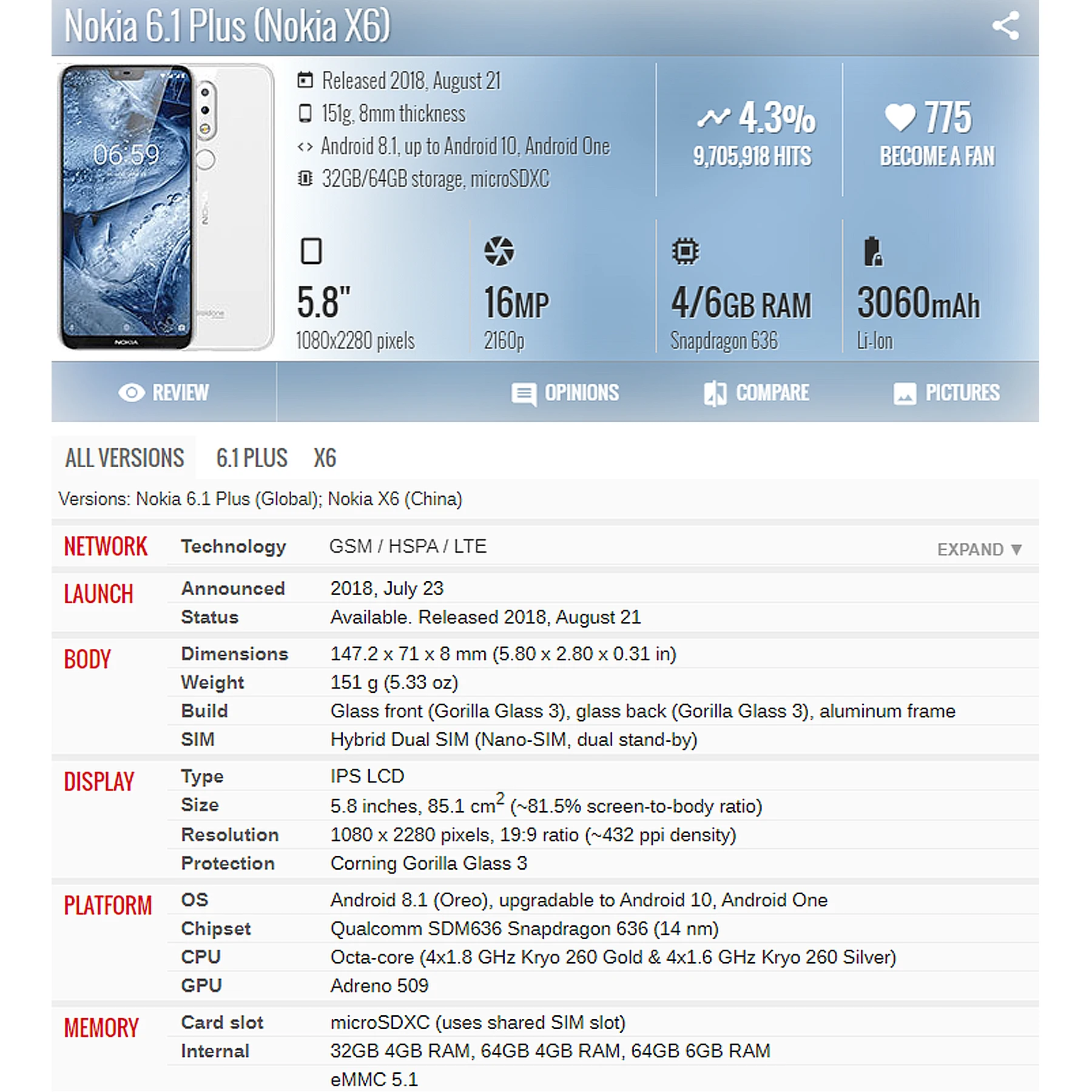 Bingkai untuk Nokia Plus X6 TA-1099 TA-1103 TA-1083 TA-1099