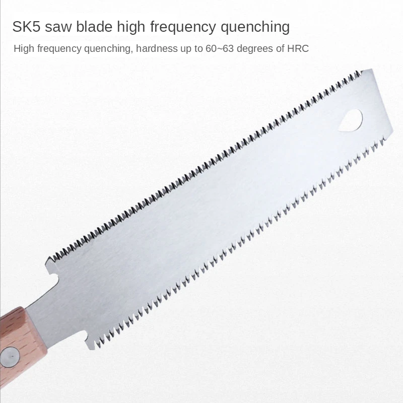 Description Picture 6 of item310MM Hacksaw Double Edge Japanese Pull Saw Flexible Blade Woodworking Cutting Handsaw Wooden Handle Small Double-Sided Saw