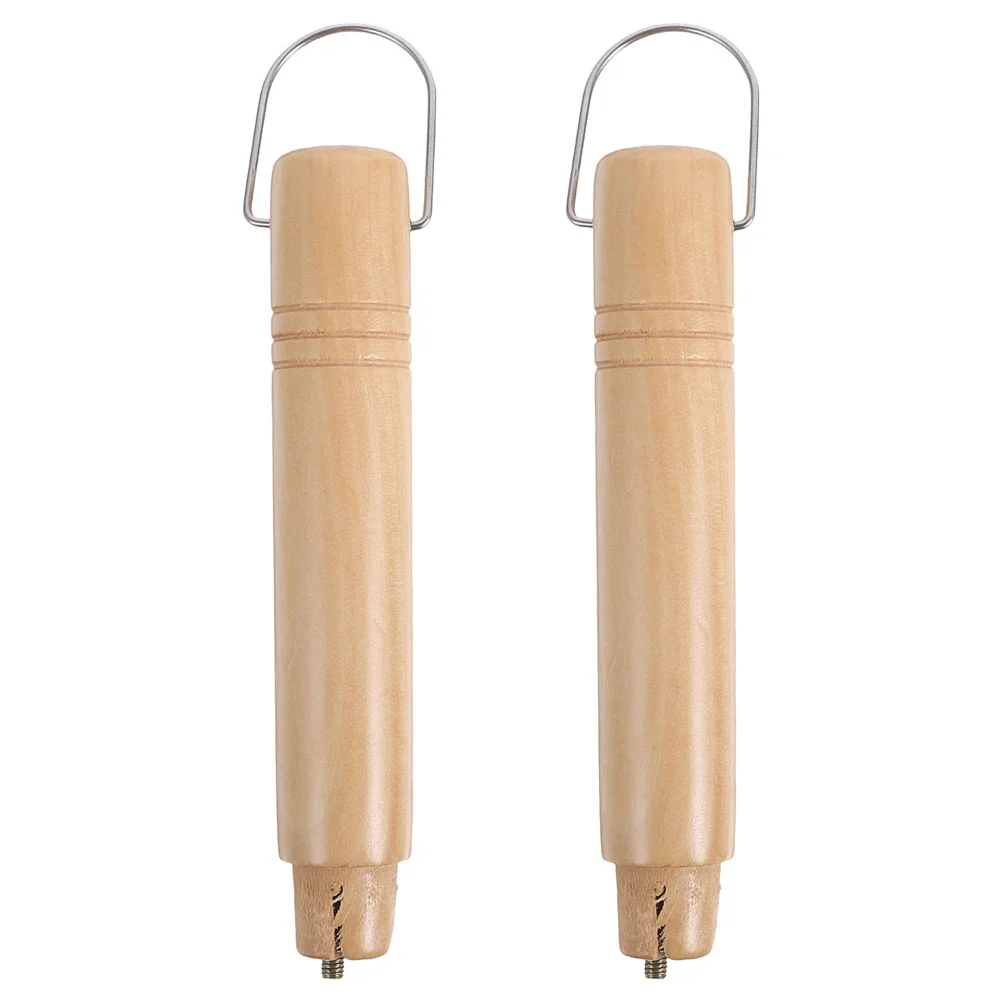 2 Pcs Pot Wooden Handle Replacement Anti Scald Heat Insulation Pan Handles Kitchen Utensils Cookware Parts Handle