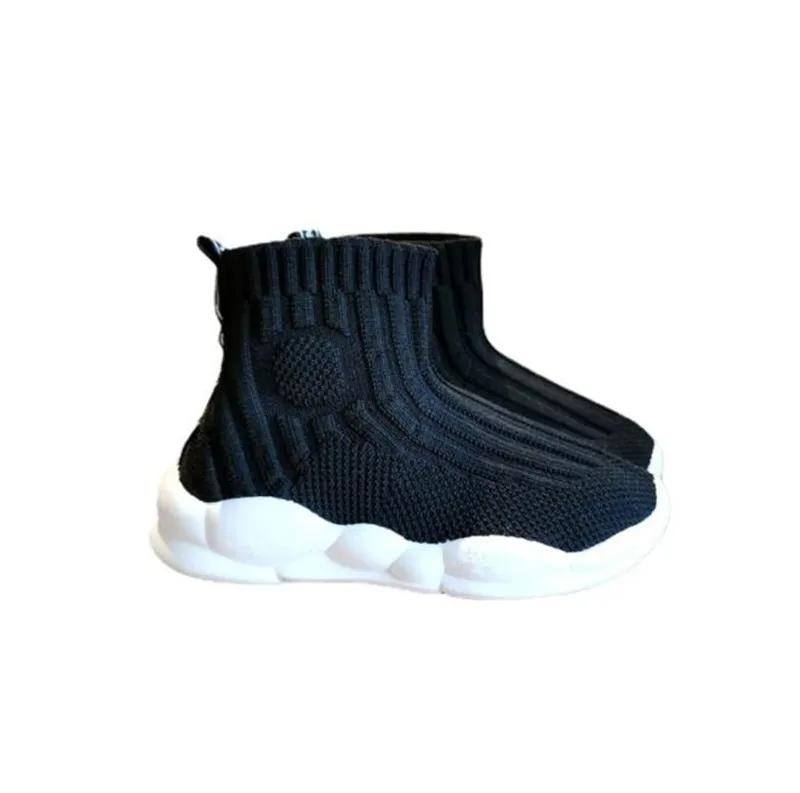 Spring Children Casual Shoes Girls Boys Male Female Sneaker High Elastic Foot Wrapping Baby Flying mesh sock shoes