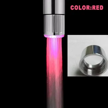 LED อุณหภูมิ 3 สี Light-up ก๊อกน้ําห้องครัวห้องน้ํา Glow Water Saving ก๊อกน้ํา Aerator Tap หัวฉีดฝักบัว 13