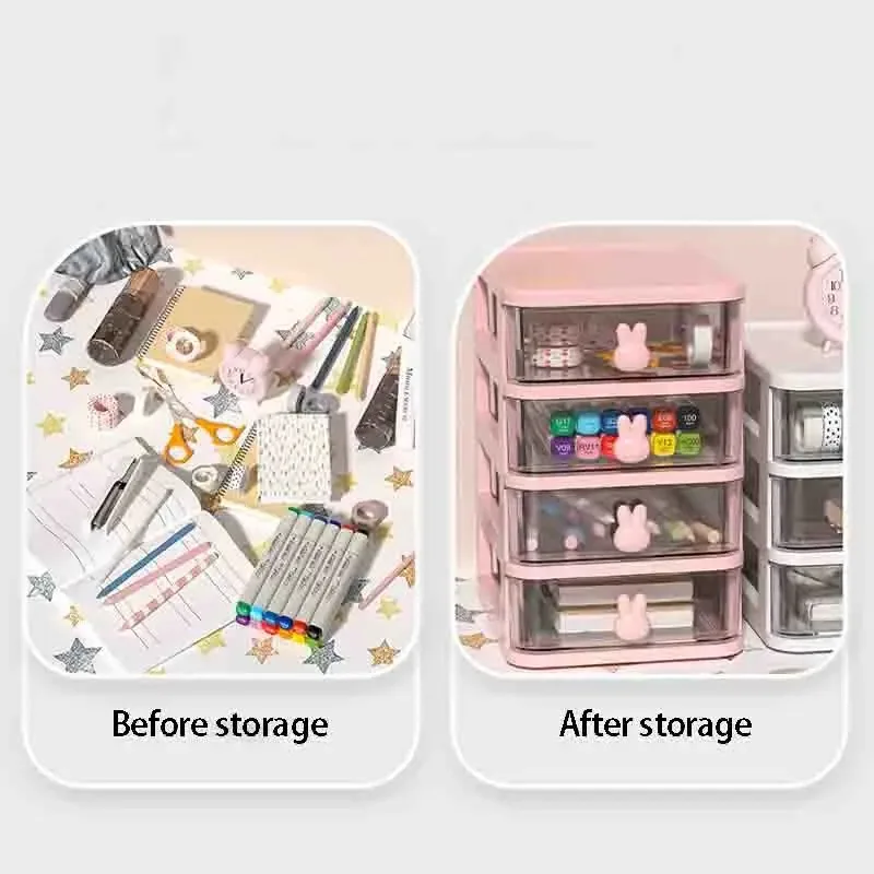 Przezroczysty organizer z akcentami w stylu kreskówkowym