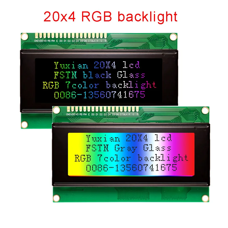2004A 20x4 IIC I2C LCD ディスプレイ青白緑スクリーン RGB