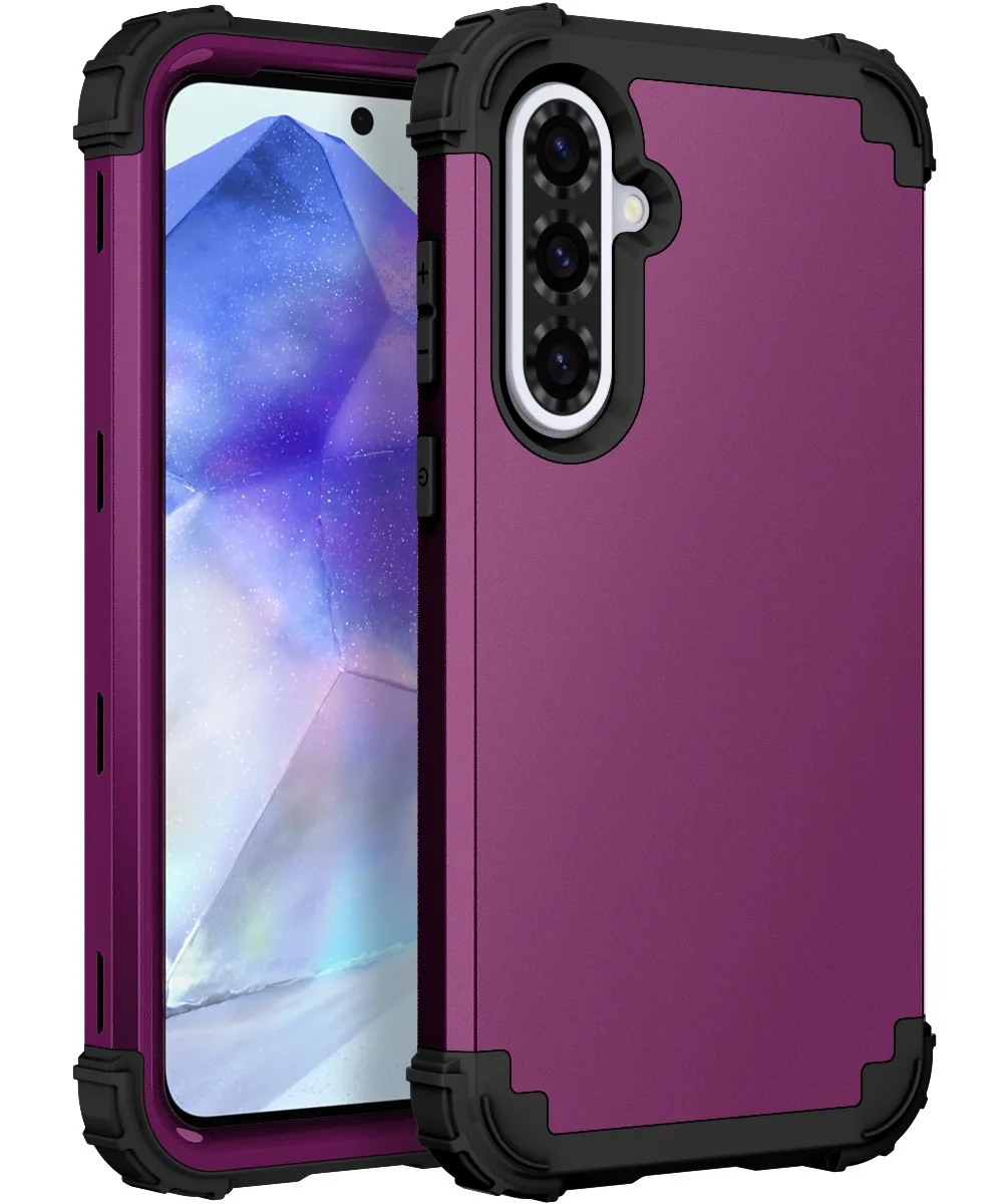 Heavy Duty 3-in-1 Rugged Shockproof Case with Soft Silicone and Hard Plastic Protective Cover