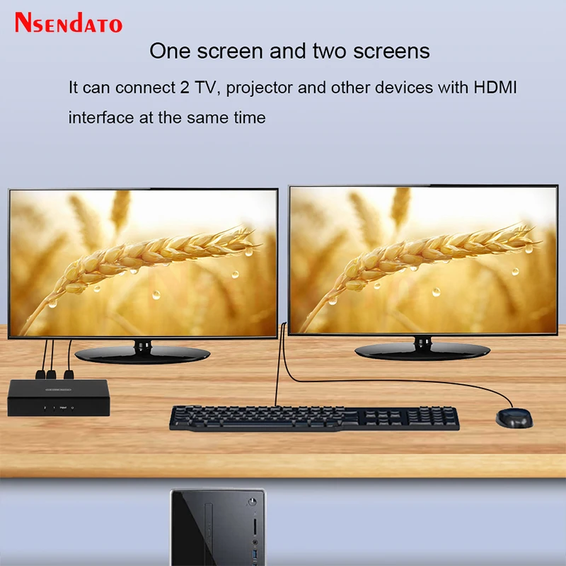 HDMI Splitter 1 in 4 Out 1 In 2 out 4K HDMI Video Distributor Amplifier 4/2 Display For PS5 HDTV xBox PC TV Monitor Projector