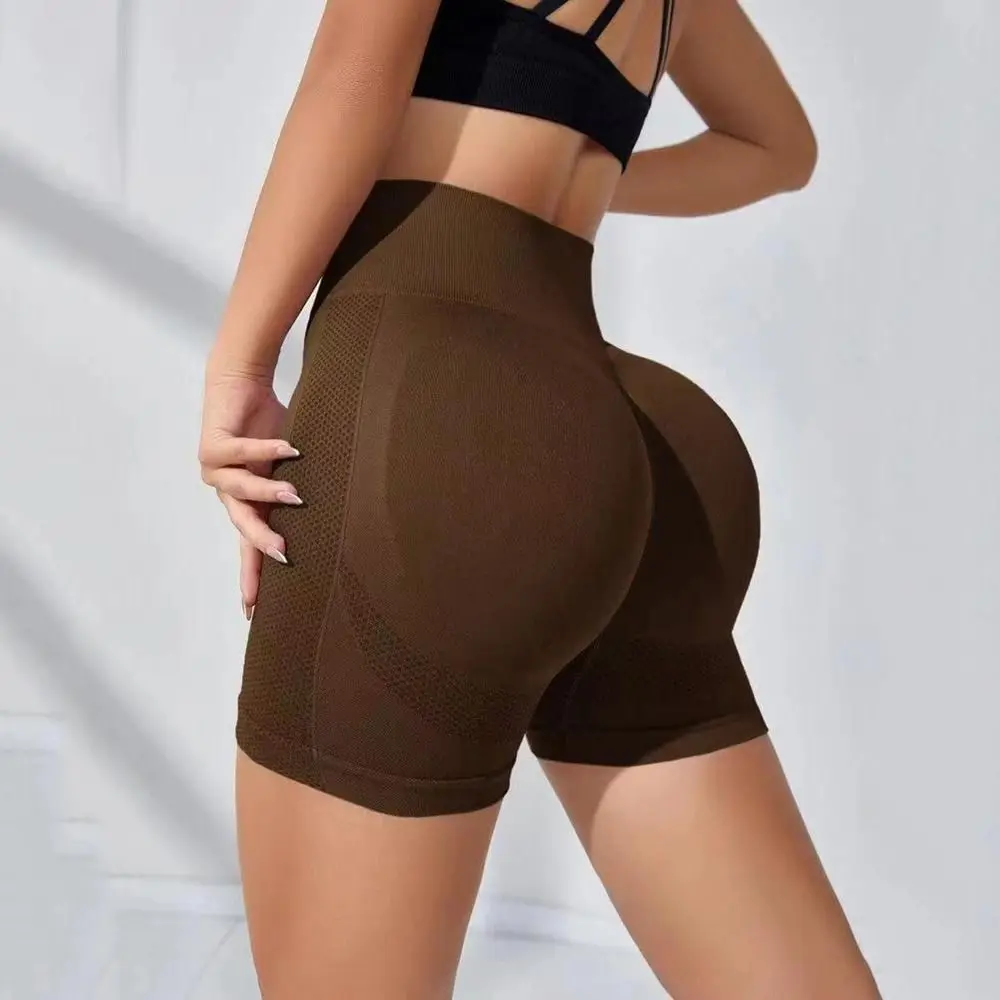 

High Waist Women Yoga Shorts Professional Tummy Control Arse Lifting Ruched Booty Pants Seamless Stretch Gym Leggings Gym