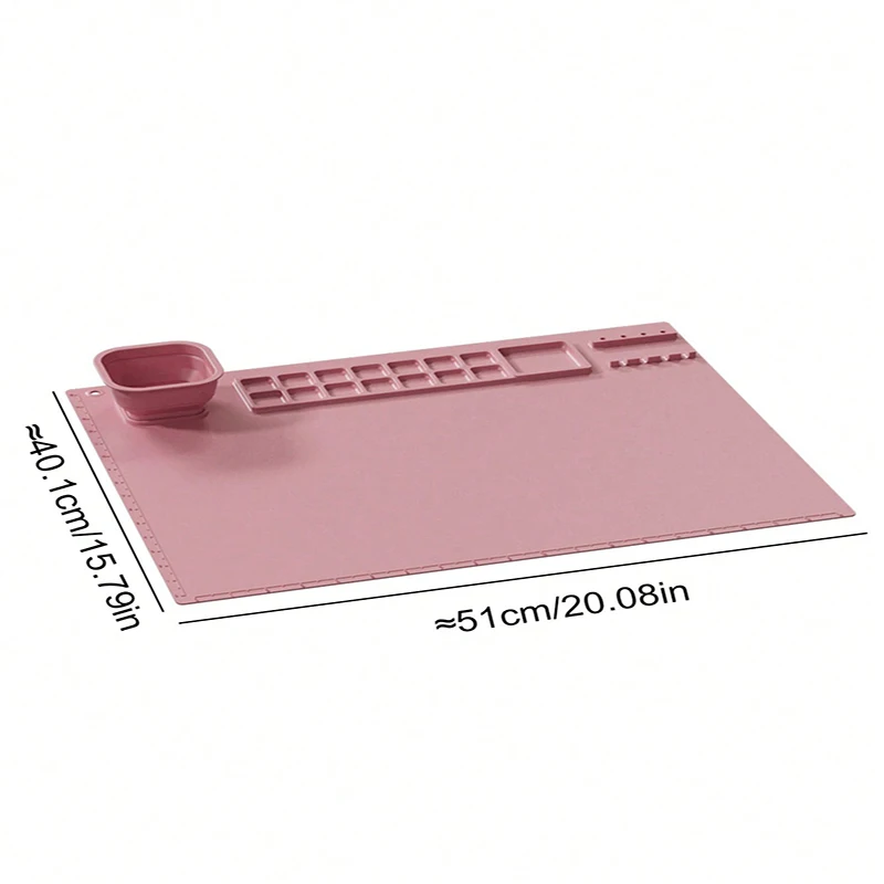 Washable Silicone Craft Graffiti Painting Mat Children's DIY Silicone Painting Scrubbable Pigment Palette Pad 1PC