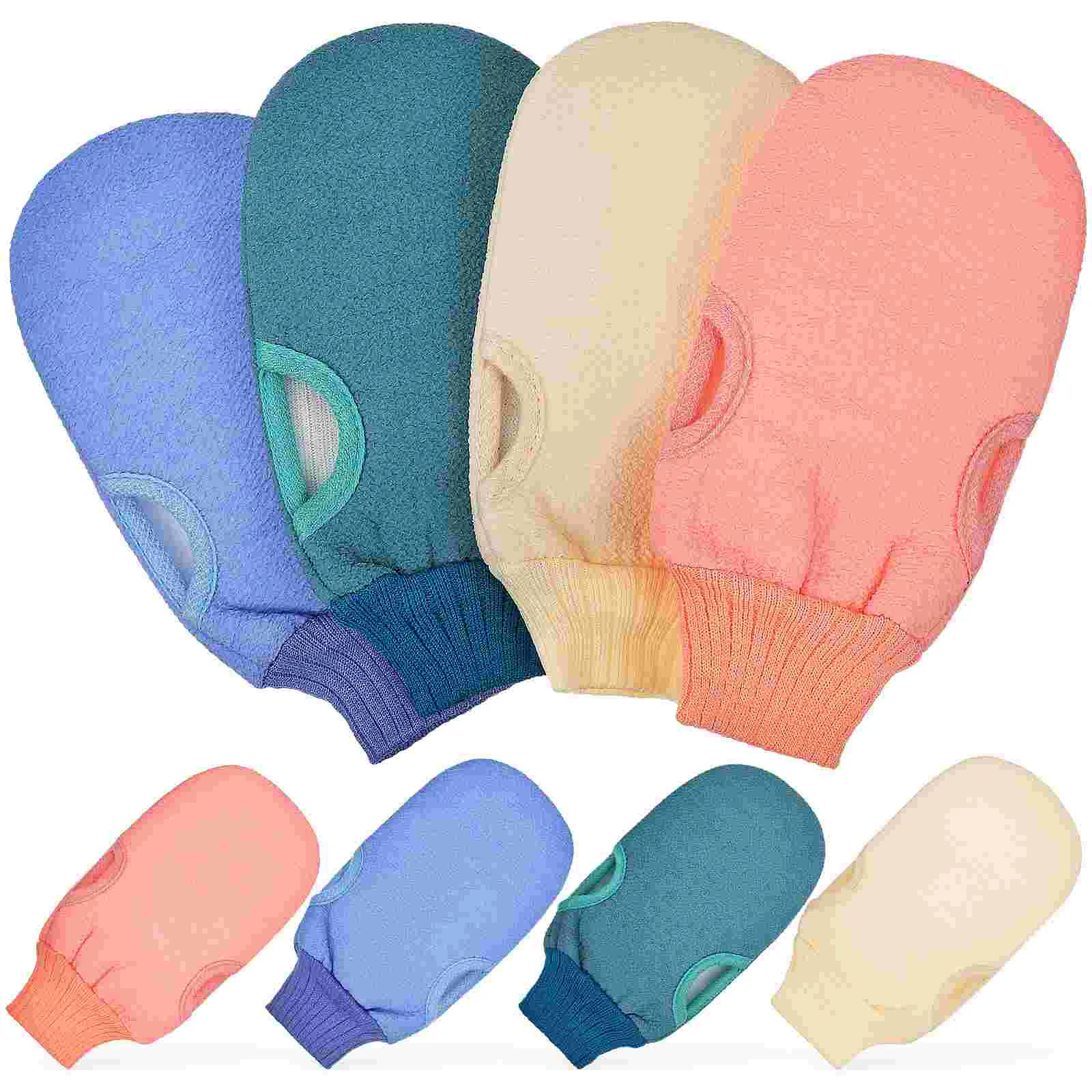 

8 Pcs Exfoliating Shower Gloves for Body Scrub Bath Mittens for Women Men