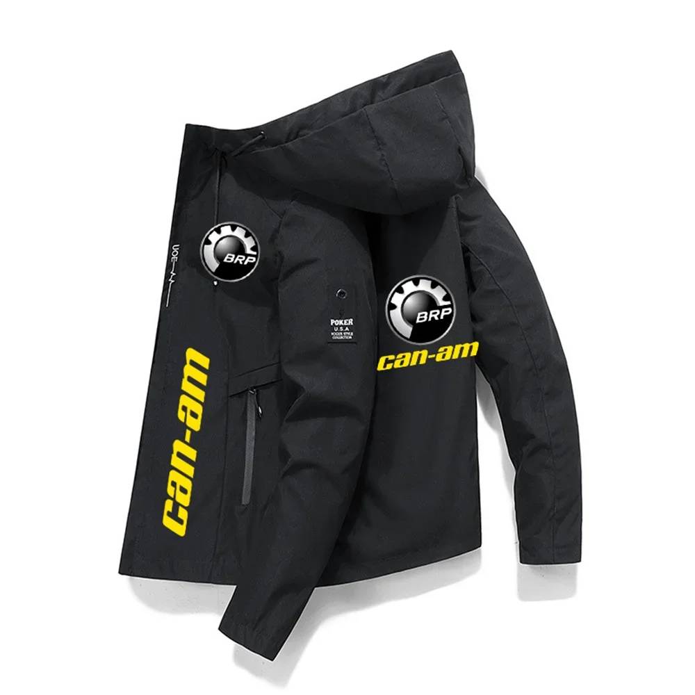 Chaqueta con estampado de logotipo de Brp Can am Auto para hombre, nueva primavera y otoño de 2023, chaqueta informal con cremallera, chaqueta de trabajo informal, chaqueta deportiva de moda
