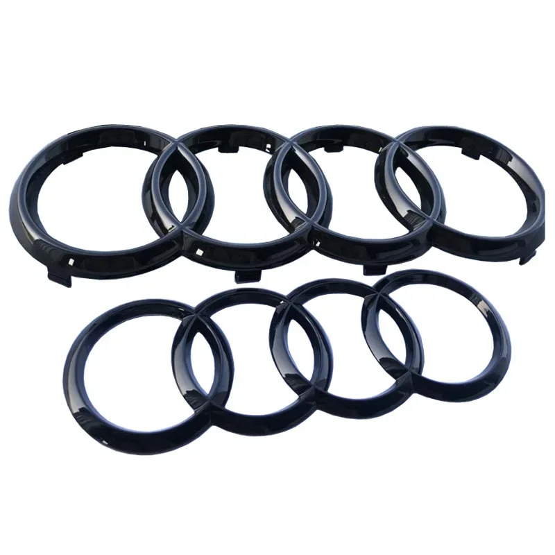 4 Ring ABS Silver Black Car Emblem