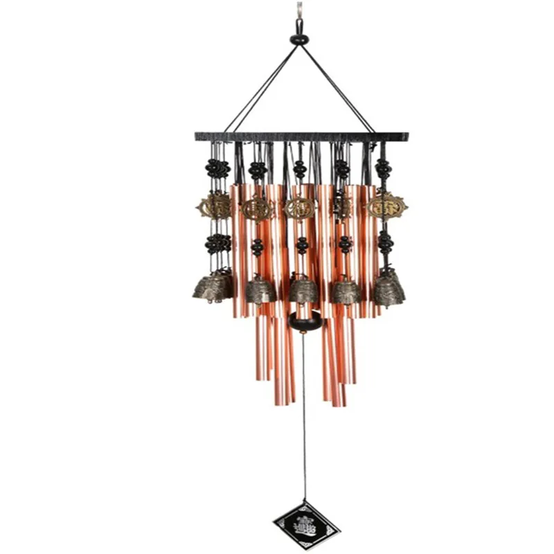 

1pc Wind Chime Pendant Multiple Tubes Metal Plated Balcony Garden Coffee Shop Homestay Good Fortune Ring Hanging Pendant Gifts