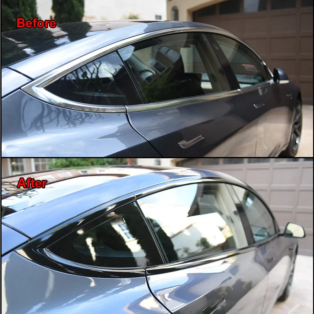Glossy Black Window Trim Film Self Adhesive Vinyl Stripe Vinyl Tape For Car Interior Hood Roof car window trim film 3/5/7/10CM