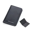 Men's Leather Card Wallet Minimalist Small Thin Purse Soft Slim Mini Credit Card Bank ID Card Holder Wallet for Men 3