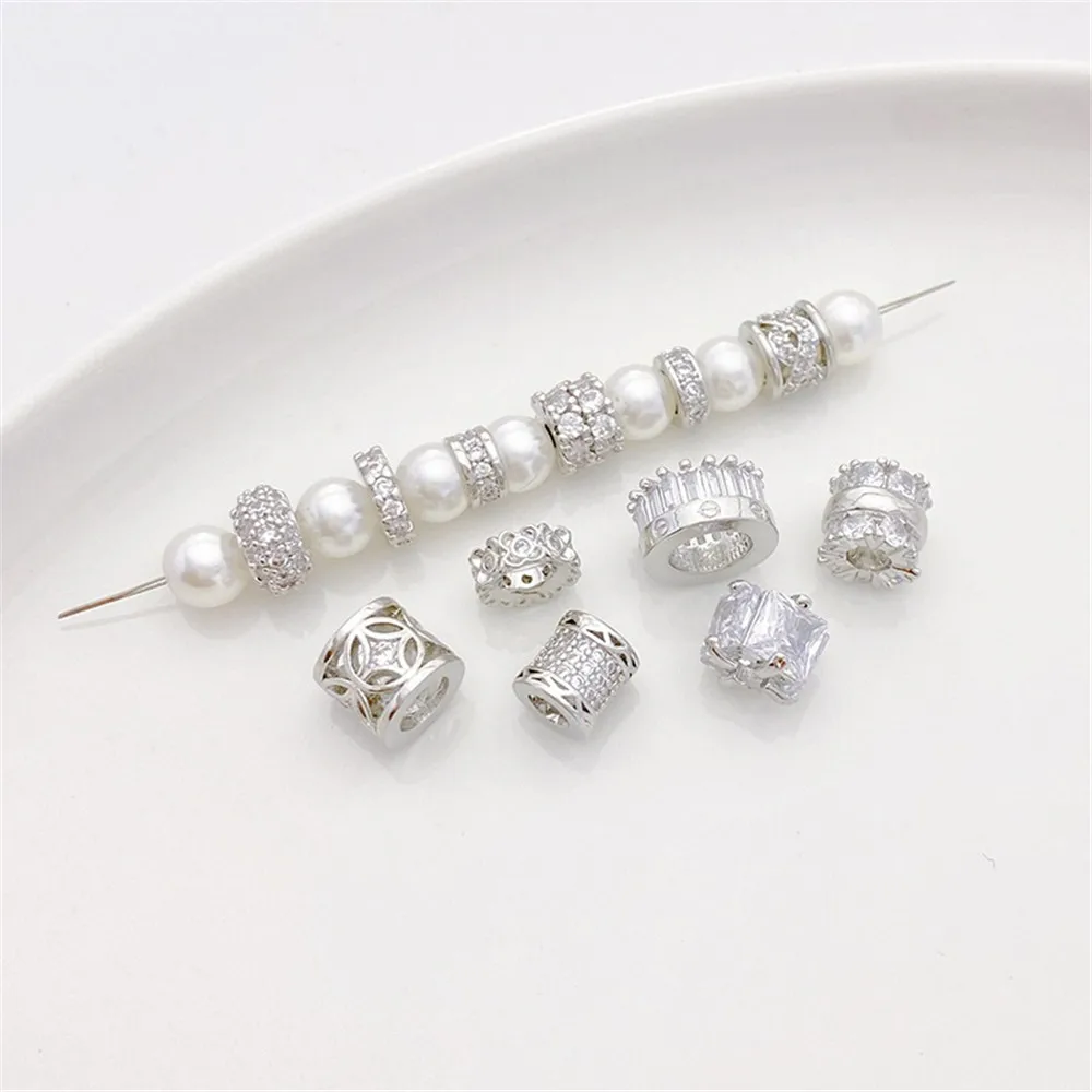 

Украшение для монет из белого золота, медное украшение для монет, сердечные бусины, бусины-ведра, бисерный Браслет «сделай сам», аксессуары для материалов ожерелья