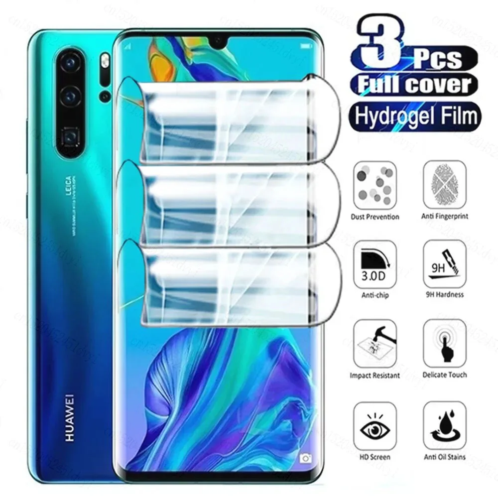 

3PCS Hydrogel Film for Huawei P20 P30 P40 lite E Mate 20 30 30E Pro Plus 40 RS 40E 20X Phone Screen Protector Protective Film