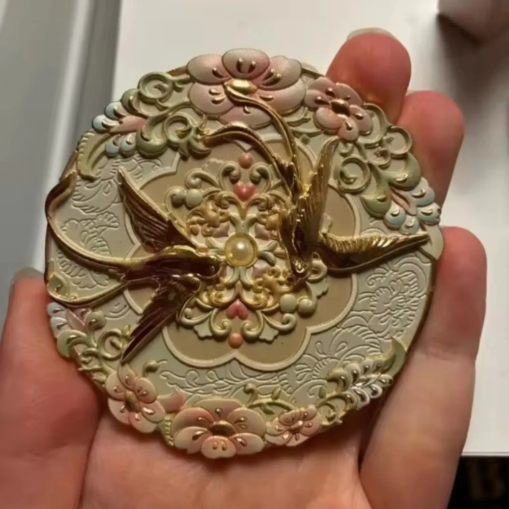 새로운 빈티지 미니 거울 모란 섬세한 꽃 휴대용 화장품 도구 중국 스타일 포켓 메이크업 거울 선물