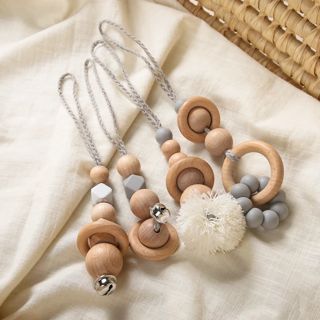 Wooden Fitness Rack Pendants With Plush Newborn Baby Gym Toy Hanging Ornaments Baby Rattle Toys for Children Kids Room Decor 2