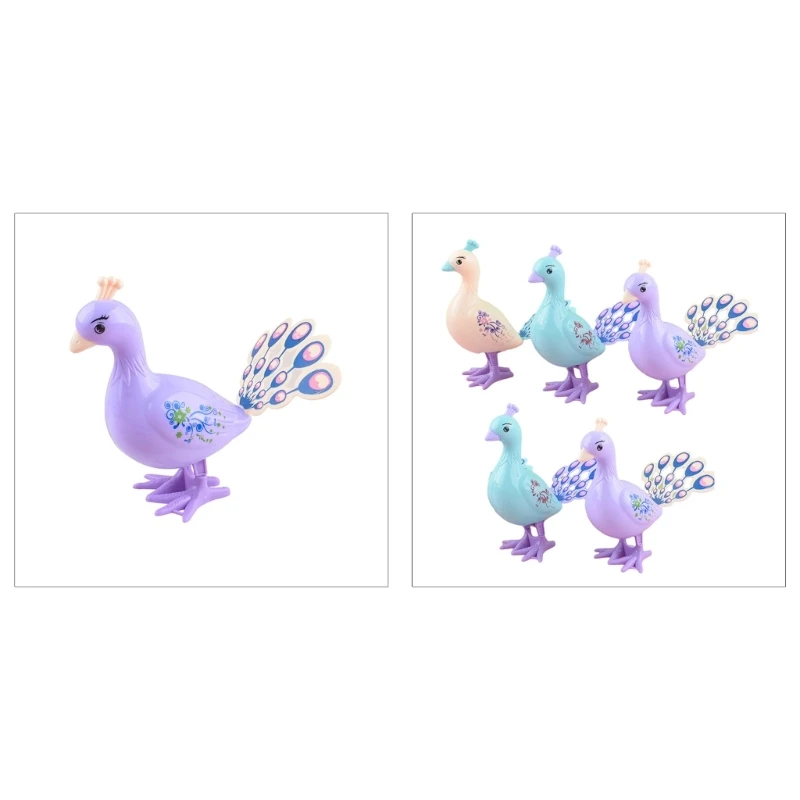1/5 Pcs Children Wind-up Bird Peacocks Shaped Bedroom/Table Ornaments