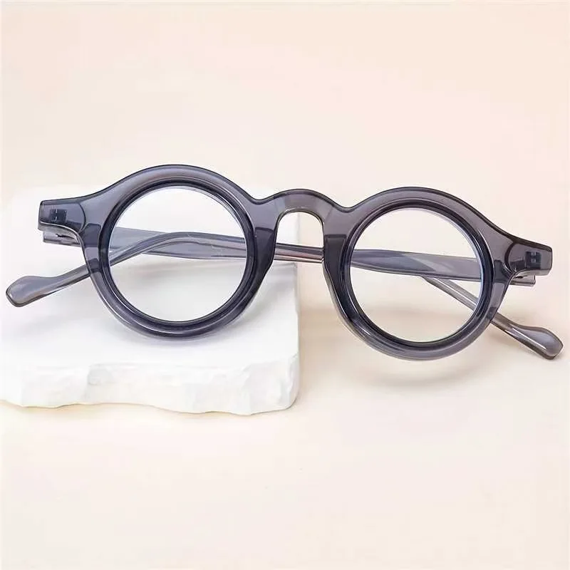 Enhanced Blue Light Blocking Round Reading Glasses for Men - High-Quality Lens Options