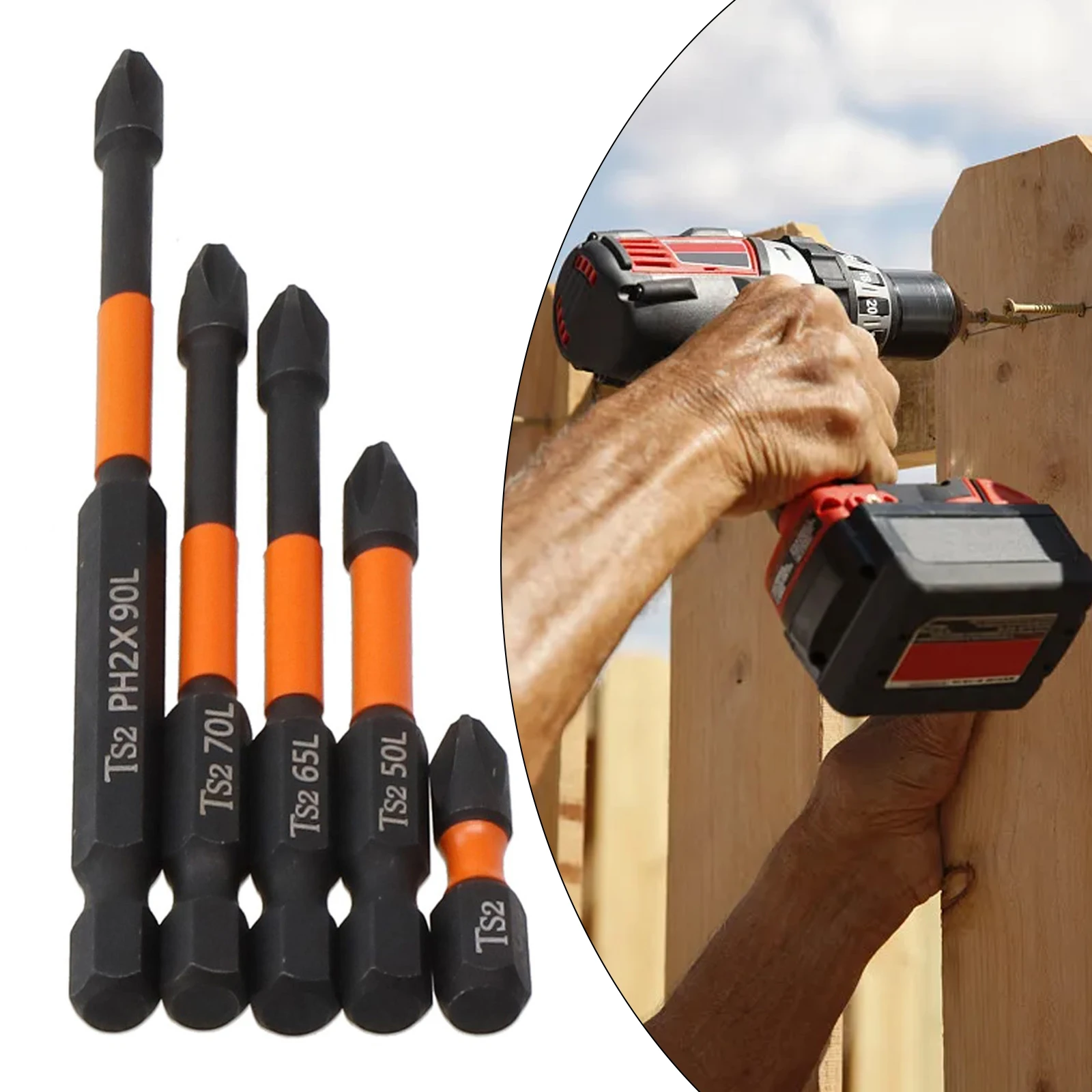 

Bit Set Screwdriver Bits 1/4Inch Hex 25mm 50mm 5pcs 65mm 70mm 90mm Alloy Steel Black Cross Impact None Durable
