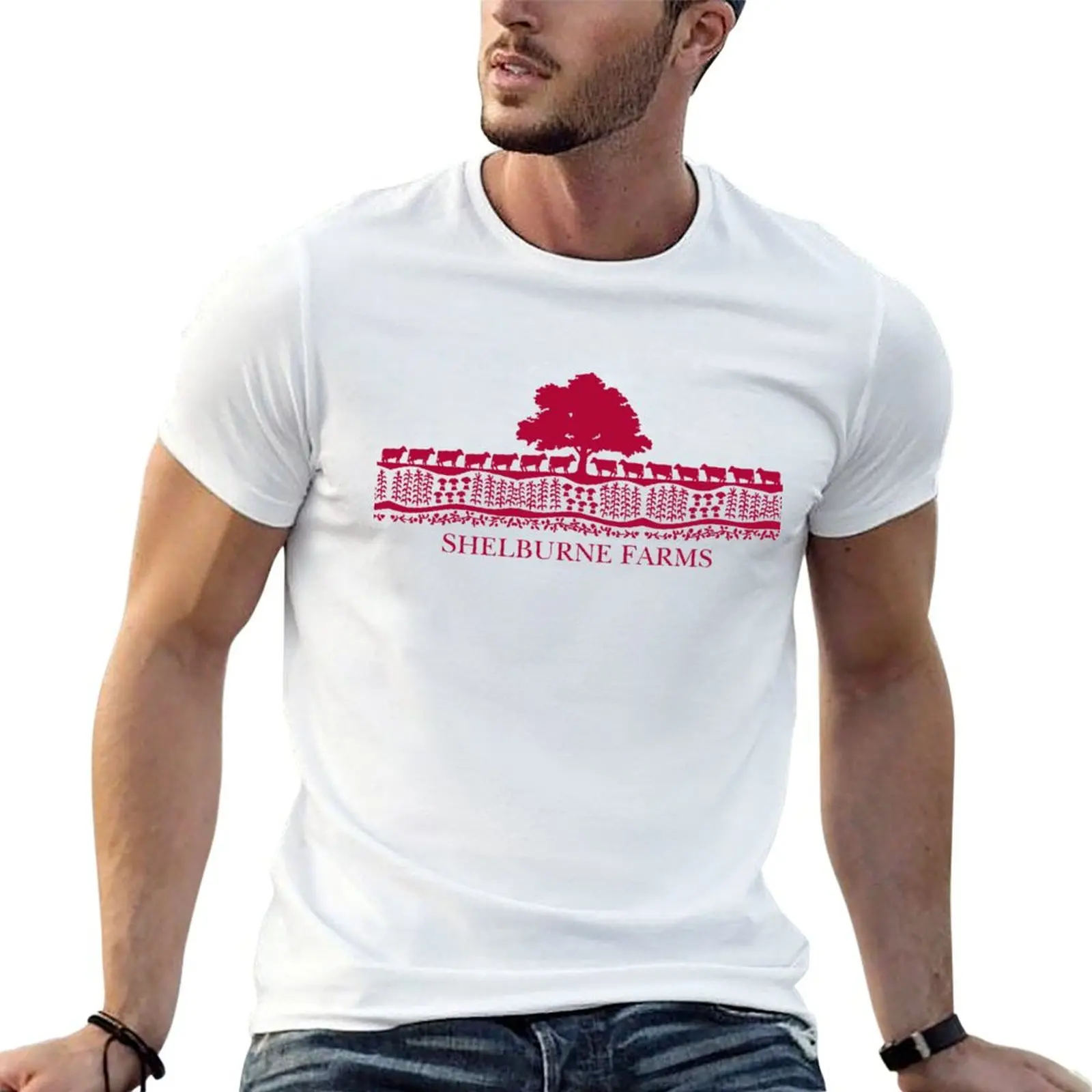 

Shelburne Farms Logo Long T-shirt graphics korean fashion tops mens champion t shirts