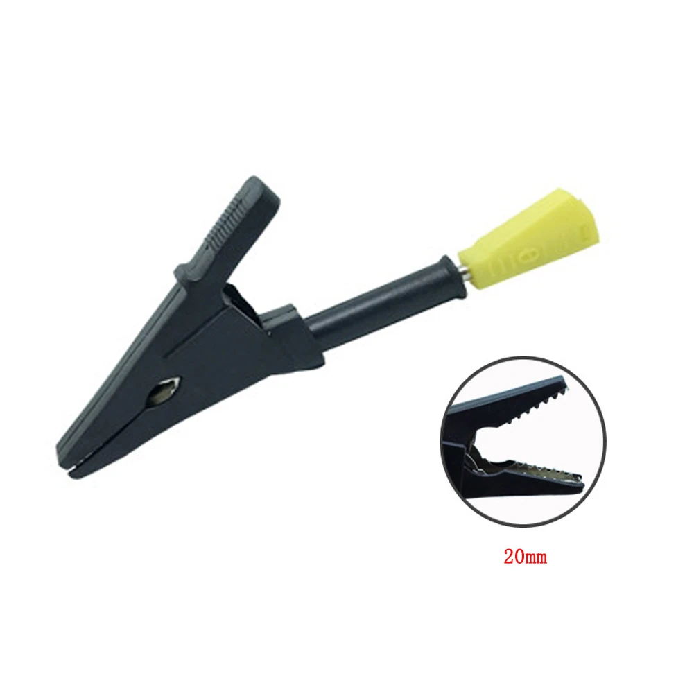 2PCS 20mm Opening Alligator Test Clip for Banana Plug 4mm Multimeter Pen Cable Probes Crocodile Clip with Full Cover