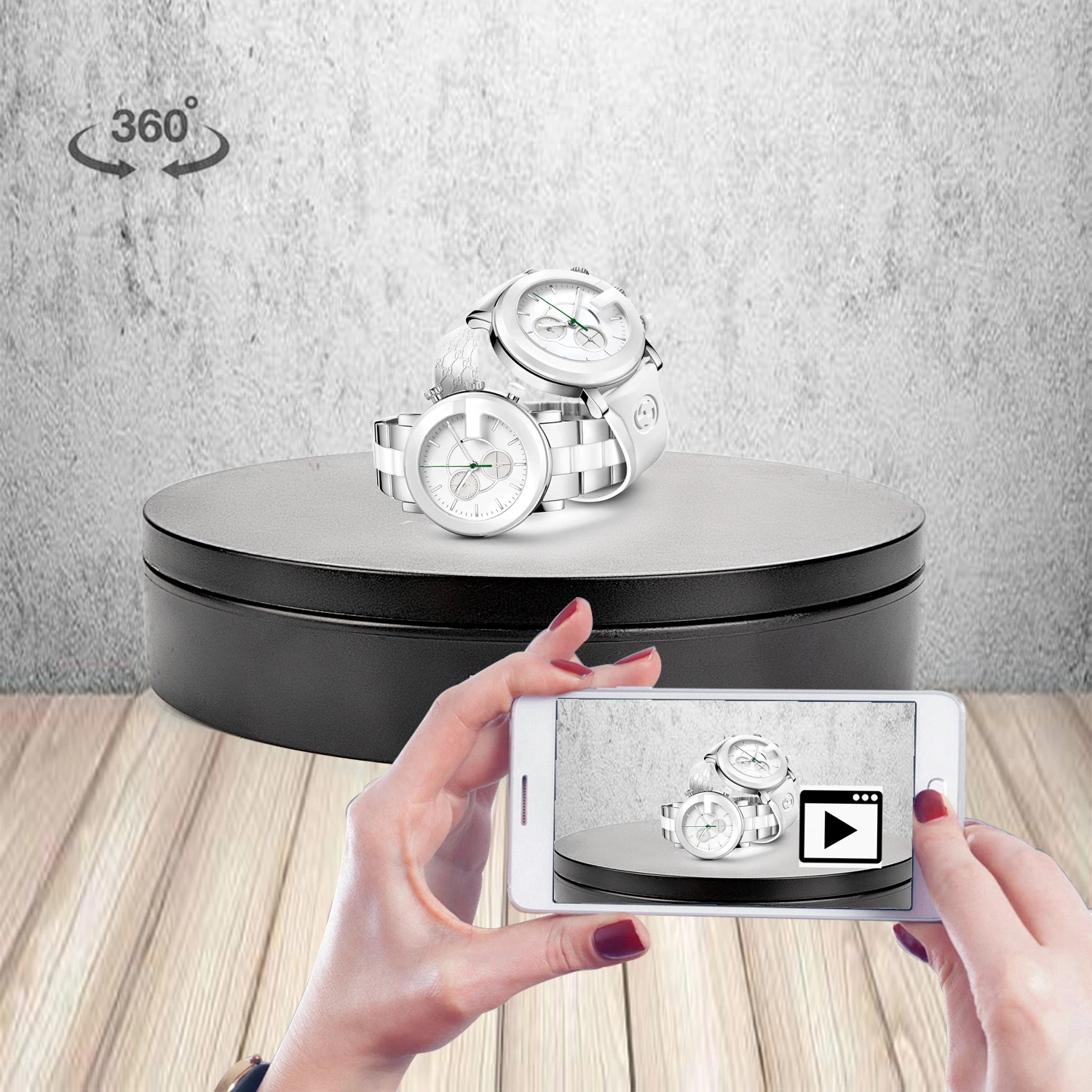 Rotating Display Stand, 3 Speeds Electric Turntable Stand 360 Degree  Turntable Rotating Stand with USB Charging for Video Shooting Watch Anime  Figures