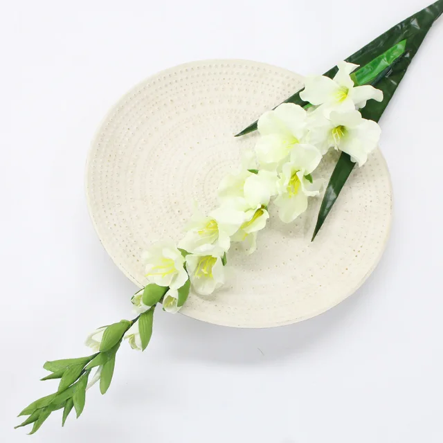99CM 6 Heads Artificial Gladiolus Deco Home Garden Wedding Flower Arrangement Gladioli Fake