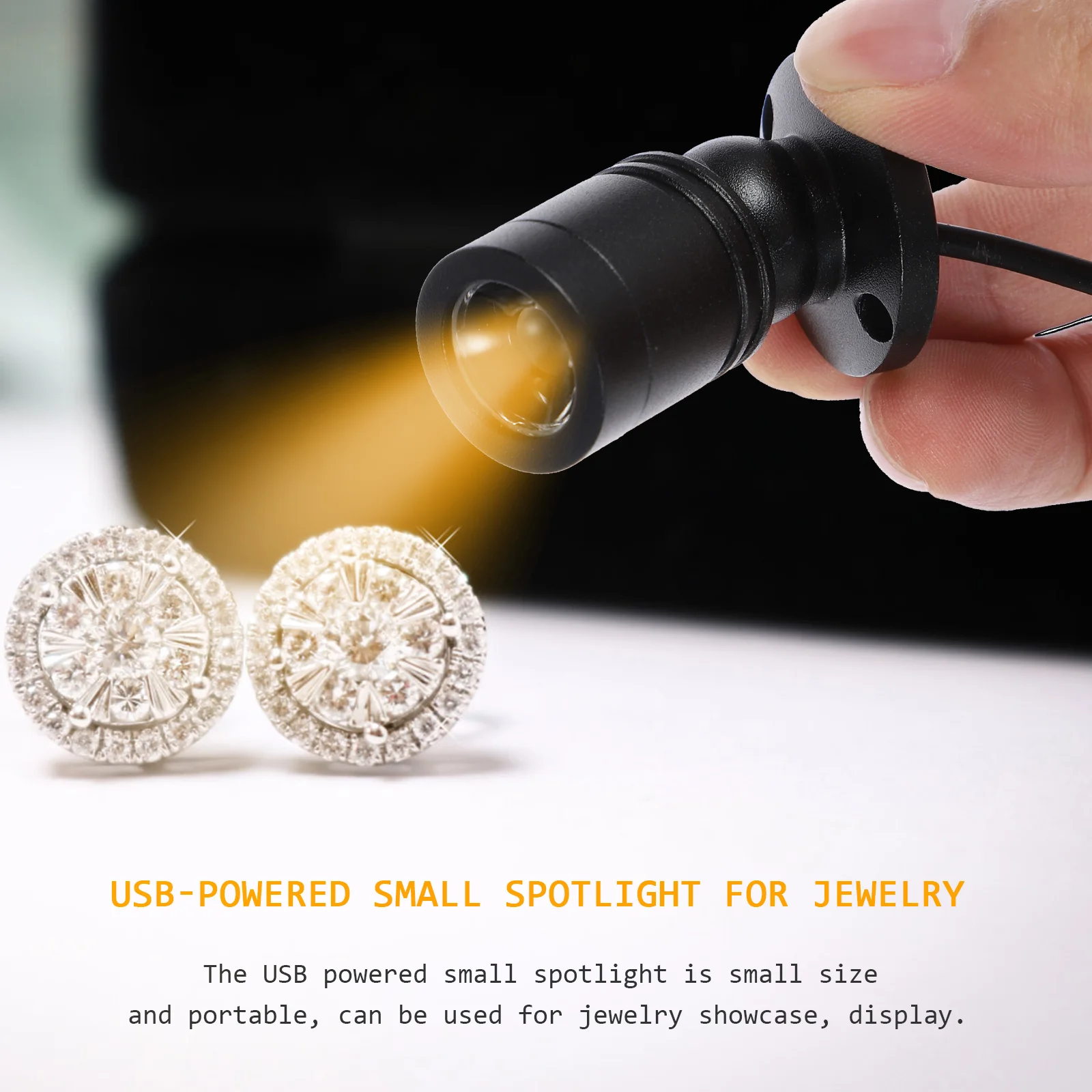 LED USB 스포트라이트 쥬얼리 쇼케이스 소형 스포트라이트, 휴대용 스포트라이트, 캐비닛 천장 회전 홈 파티 장식