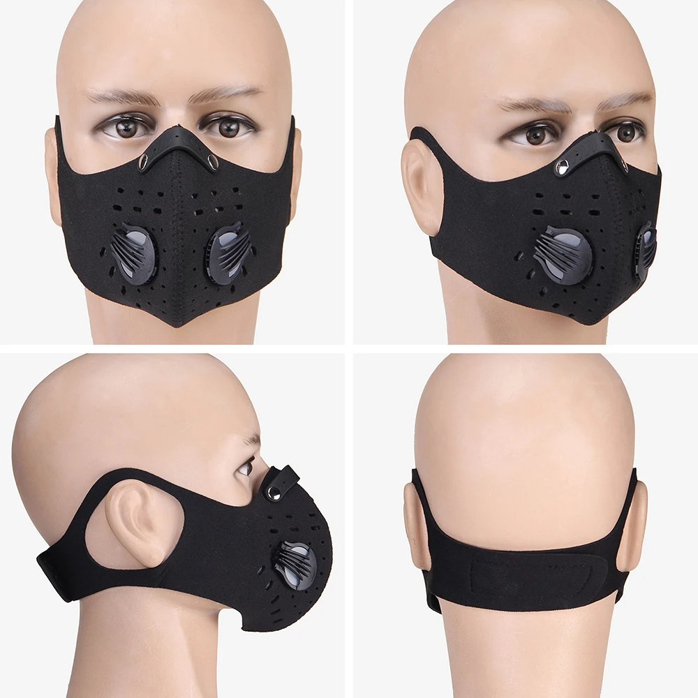 Gros plan sur la valve respiratoire du masque anti-poussière chantier 5 couches.