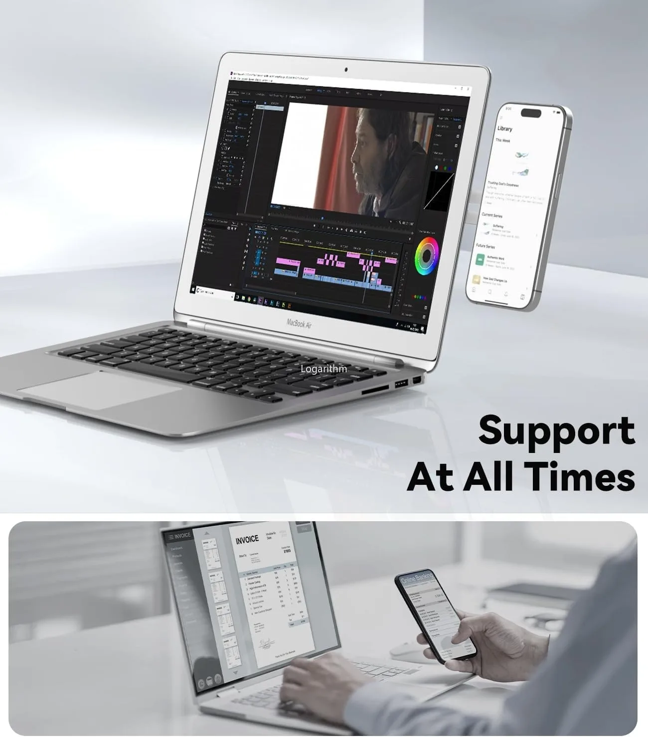 Supporto Magnetico per Laptop e Telefono 2026, Sottile e Pieghevole, per Monitor del Computer, Compatibile con iPhone 14 13 12 Series e Tutti i Telefoni - Image 2