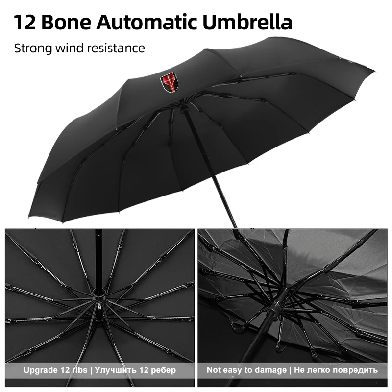 12 Bone Car Automatic Business Folding Umbrella Accessories For Hong Qi Red Flag H9 E-HS3 HS5 HS7 HS9