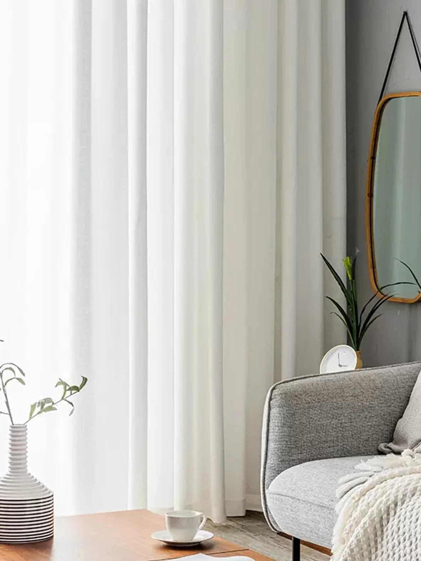 White Sheer Curtains Blend Semi Smoothy Sheer Curtains Soft Light Airy Privacy Sheers for Bedroom Living Room 2