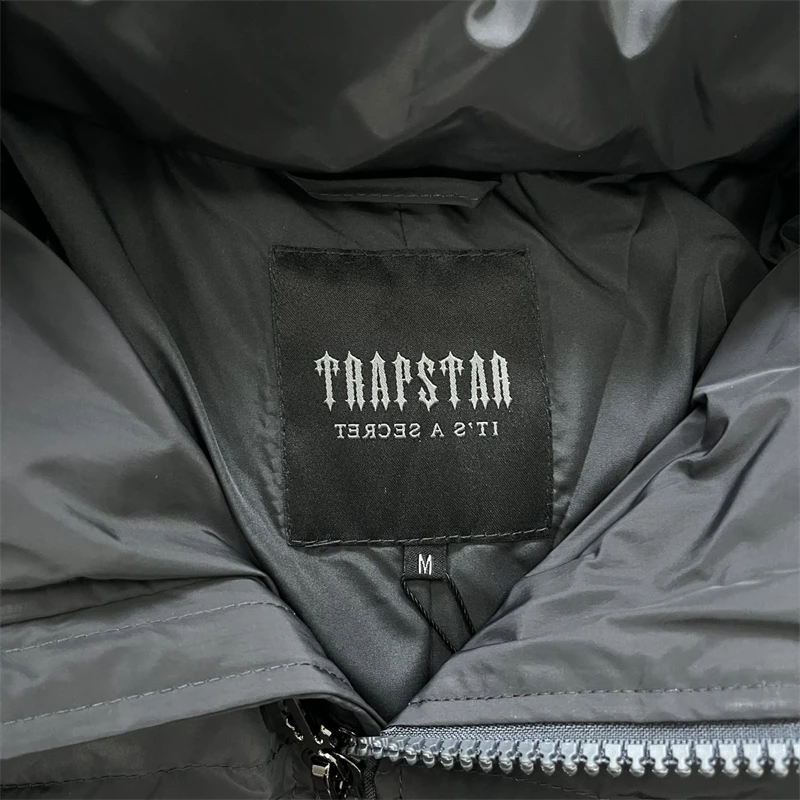 Trapstar-Chaqueta acolchada con capucha desmontable para hombre y mujer,  abrigo térmico bordado de alta calidad, color gris Lima, 1:1 - AliExpress