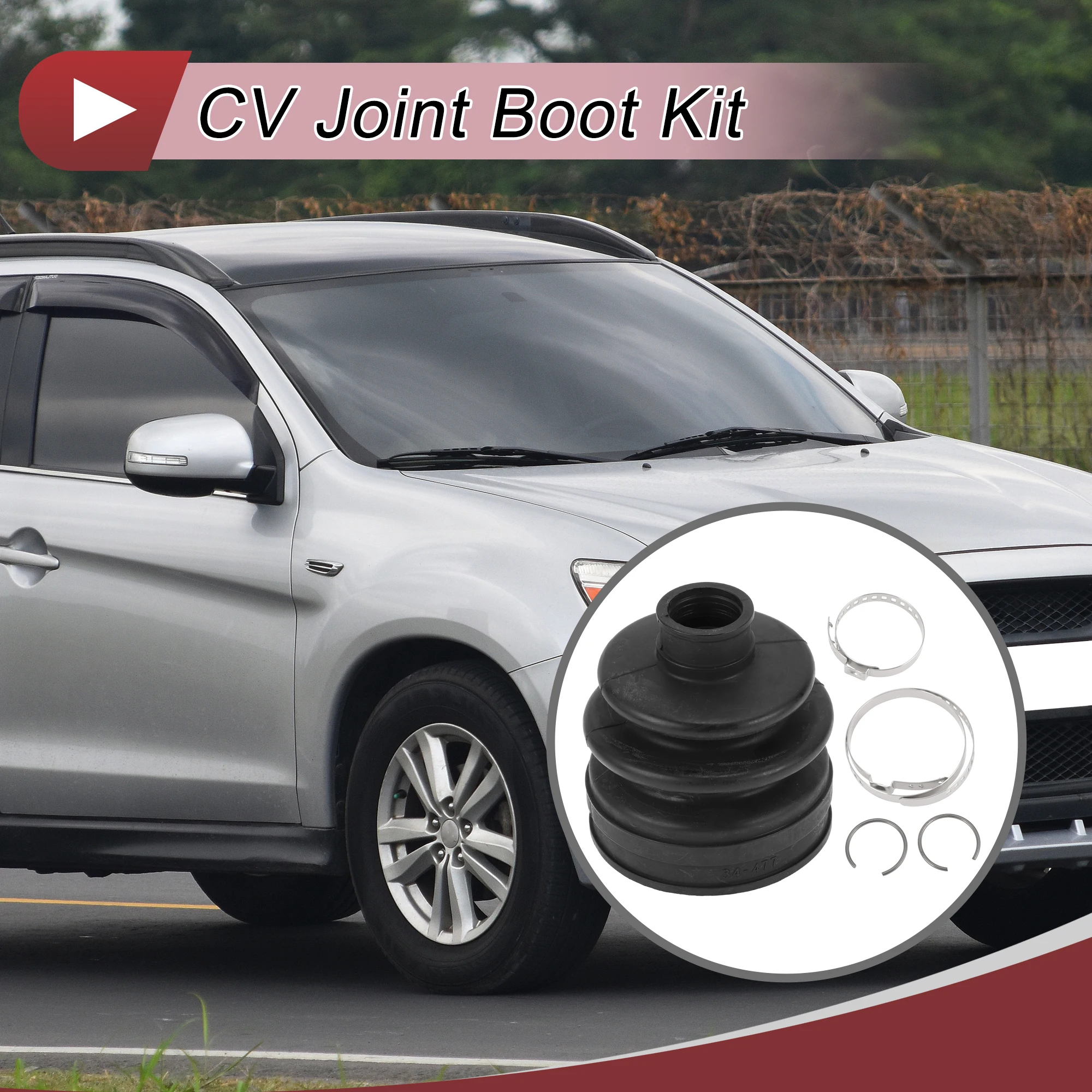 1 Set CV Joint Boot Kit For Mitsubishi Outlander 2007-Inner Constant Velocity Joint Boot W/ Clamps No.3817A125 X Autohaux