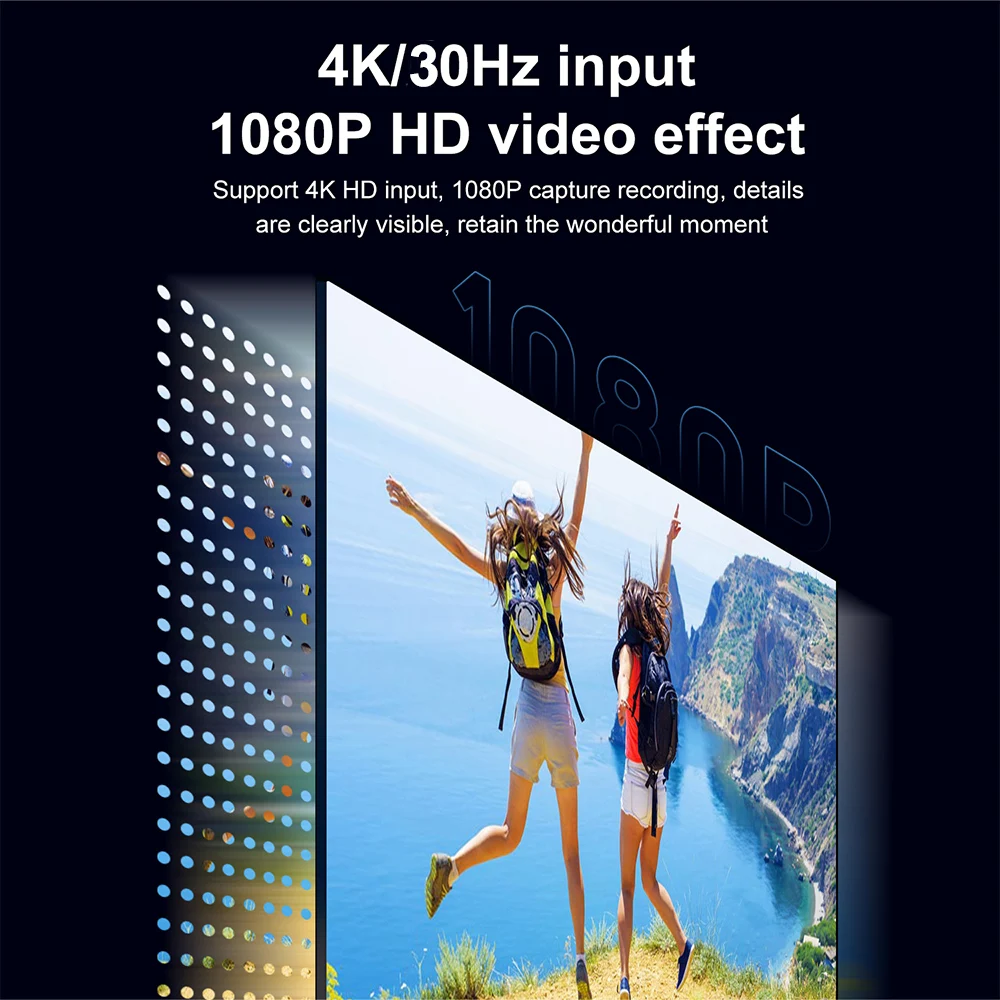 2 in 1 USB 3.0 2.0 Video Capture Card 4K HDMI-compatible to USB Type-C Game Grabber Record for Switch Xbox PS4/5 Live Broadcast