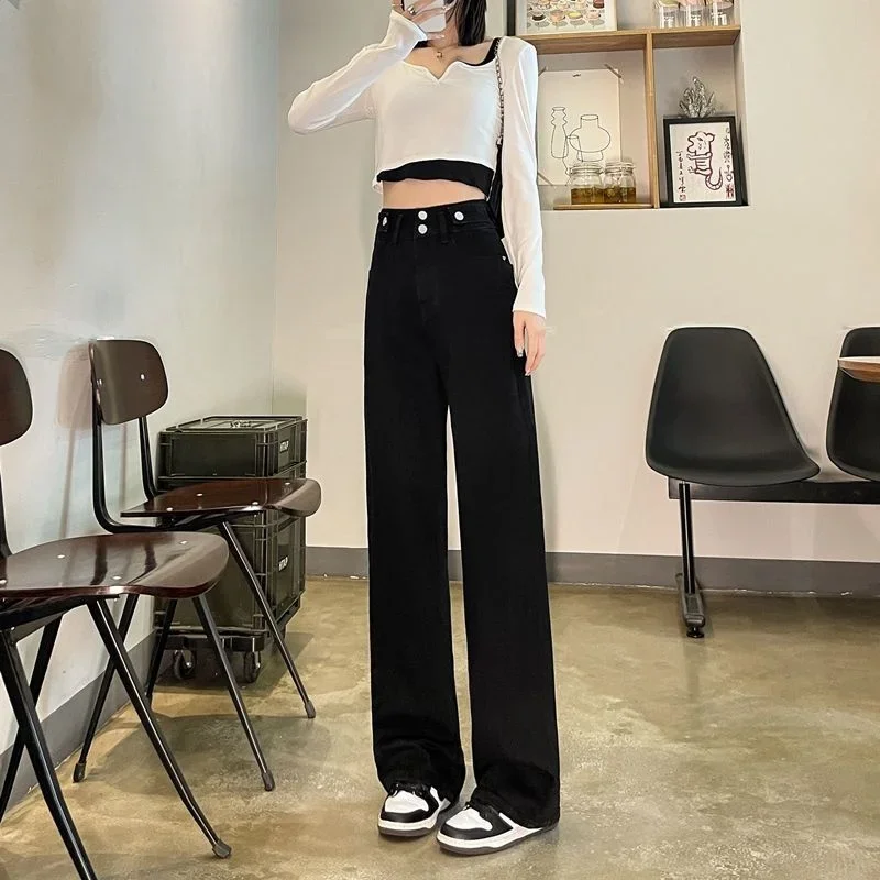 

Женские джинсы с высокой талией, свободные брюки в Корейском стиле, модная женская одежда, Y2k, 2023
