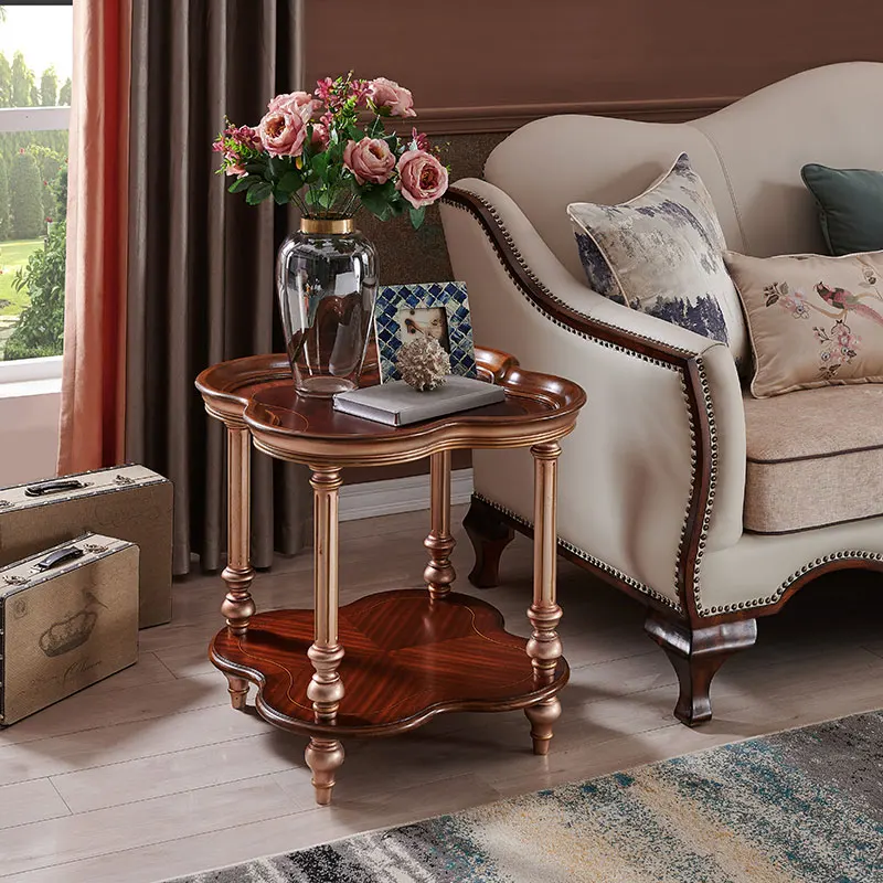 

Угловой столик в европейском стиле для гостиной, состаренный Маленький журнальный столик, квадратный стол, диван, боковой стол, телефон, планшет 1