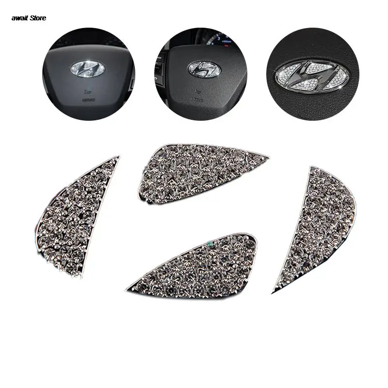 

Car Steering Wheel Logo Diamond Decoration Cover Sticker For Hyundai I10 I20