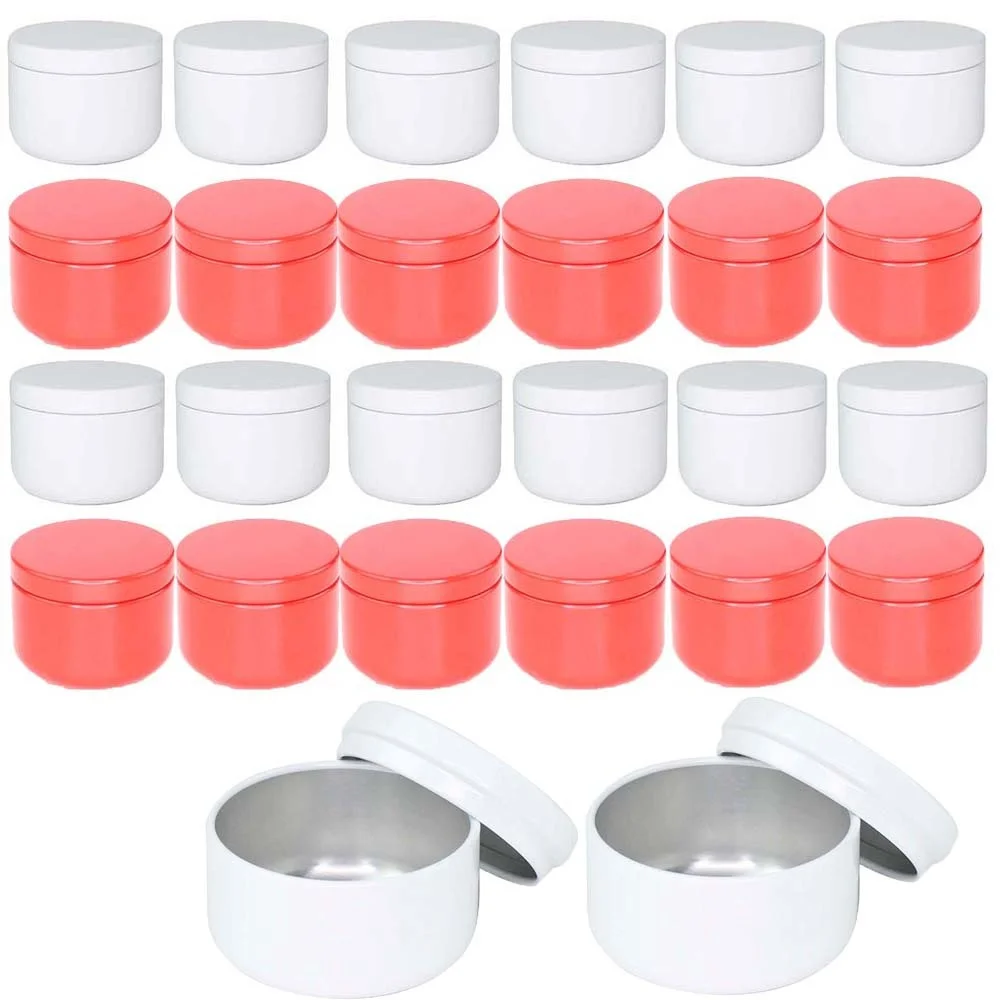 25pcs50mlRoundAluminumTinTeaLightCupsEmptyCaseCandleWax