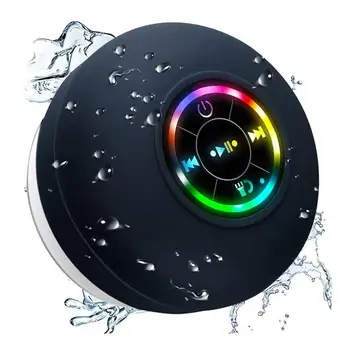 Portable Bluetooth Audio Ipx4 Waterproof Led Lights Bathroom Outdoor Large Suction Cup Can Be Adsorbed Wall Speaker 1