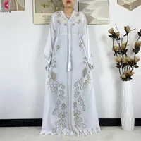 Nouvelle Robe Modeste pour Femmes Musulmanes de Dubaï 2026, en Chiffon Diamanté, Élégante, Style Arabe, Hijab, Abaya Africaine, Robe Islamique à Manches Longues, Robe Turque 6