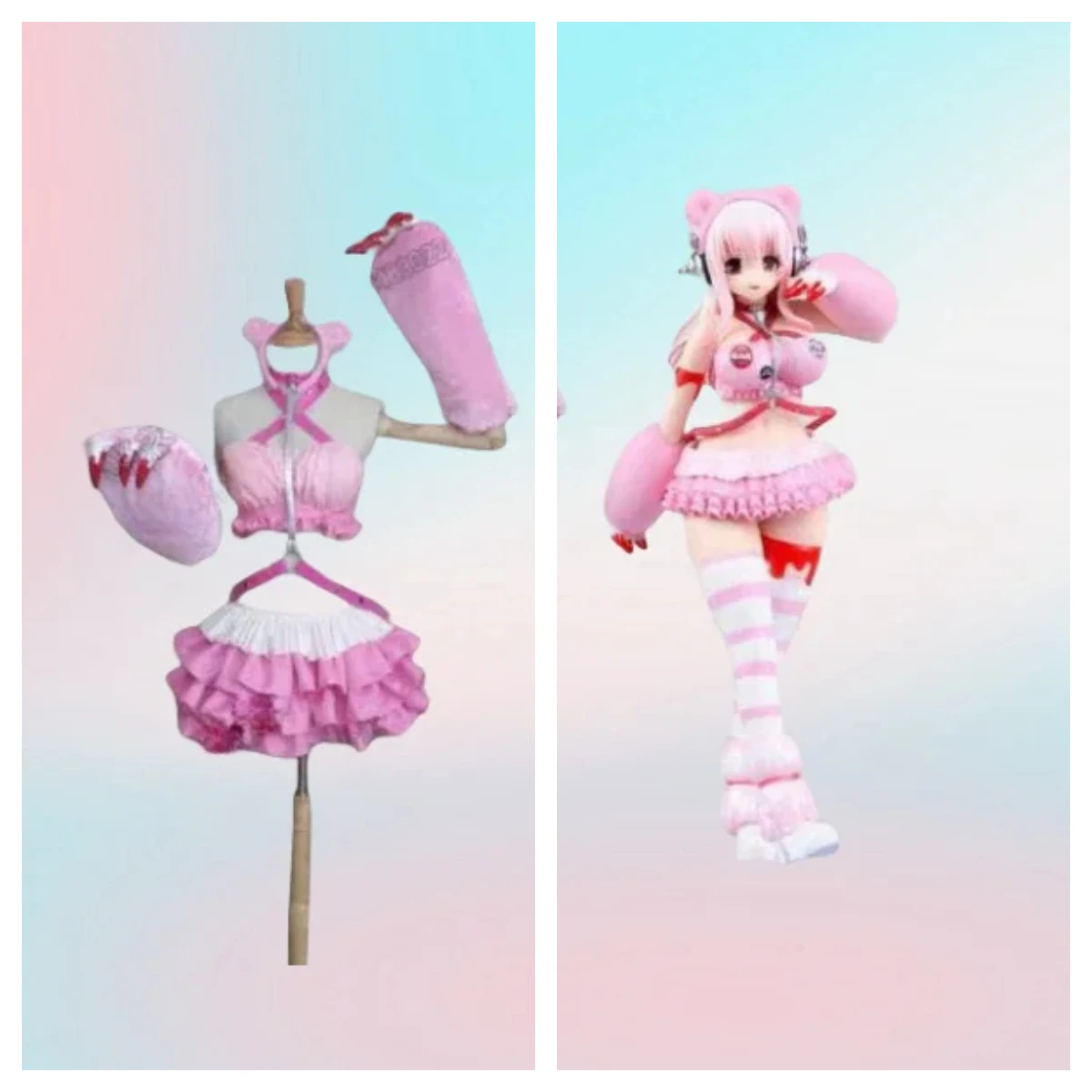 

SUPER SONICO GRG Racing Queen Genus Gloomy Bear Cosplay Costume with socks