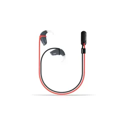 Waterproof Bluetooth Hearing Aid Protector with Anti-Loss Silicone Elastic Cord (Black and Red)