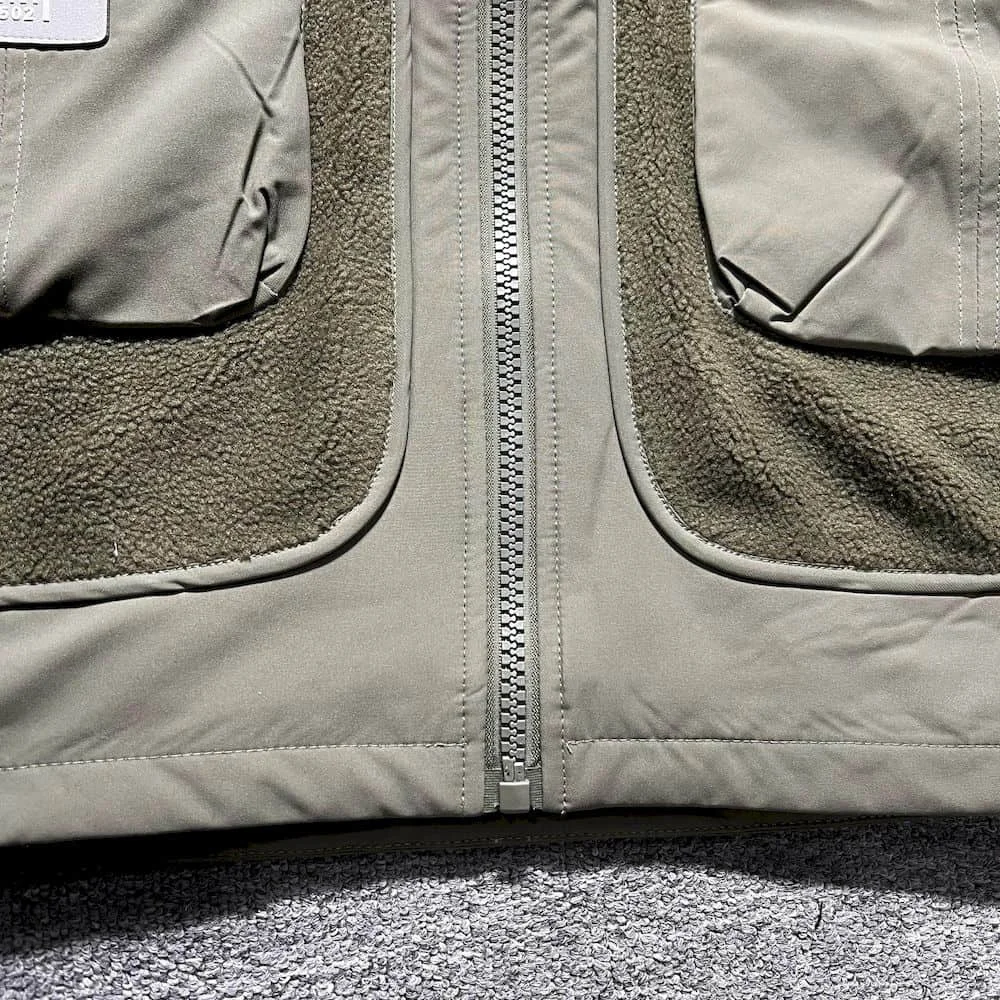 Description Picture 6 of itemPolar Fleece Patchwork Coat Japan Style Cargo Spliced Thick Parkas Workwear Large Pocket Padded Coat Winter Oversized Hooded Top