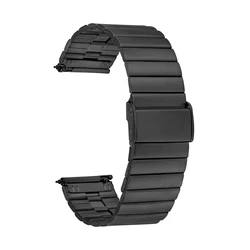 Stainless Steel Adjustable Quick Release Watch Bracelet - Durable Replacement Strap for Men & Women, Business Casual (Black)