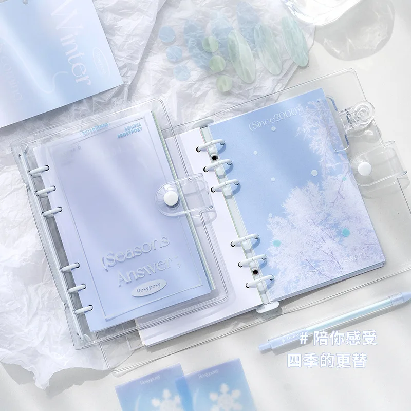 

140*189mm 95 sheets Seasons 6 holes Loose-leaf Book Cute Cartoon Girl Diary Student Notebook School Office Stationery